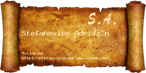 Stefanovics Adrián névjegykártya